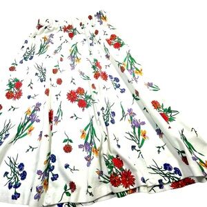 Handmade Vintage Cotton Wildflower Circle Skirt Elastic Waist Med.-Lg